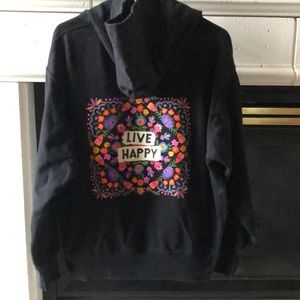 Natural Life black hoodie “live happy” Large